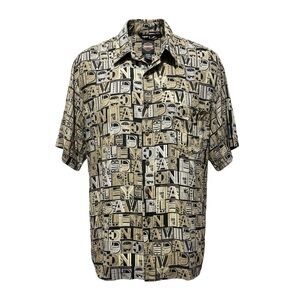 Harley-Davidson Graphic Print Button Up Shirt 2XL Abstract Short Sleeve